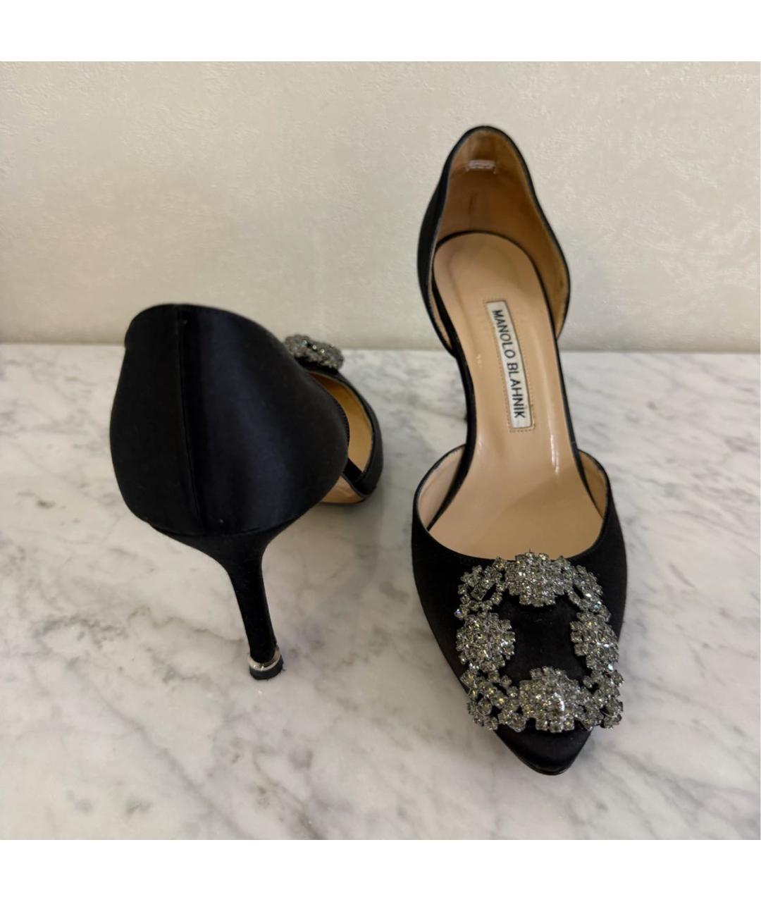 MANOLO BLAHNIK Черные текстильные туфли, фото 3