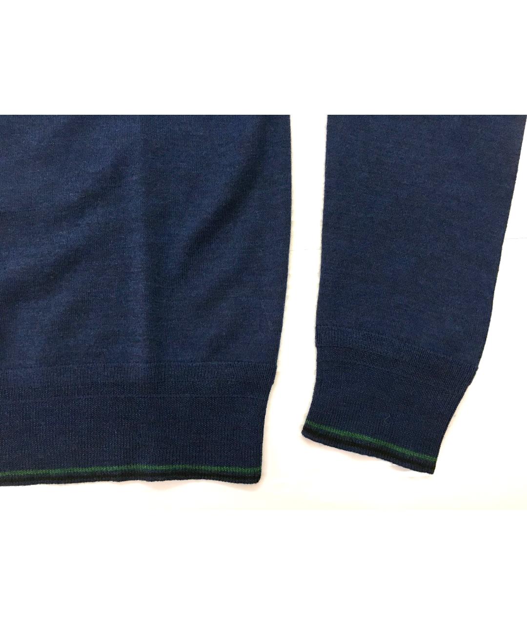 MCQ ALEXANDER MCQUEEN Темно-синий шерстяной джемпер / свитер, фото 5