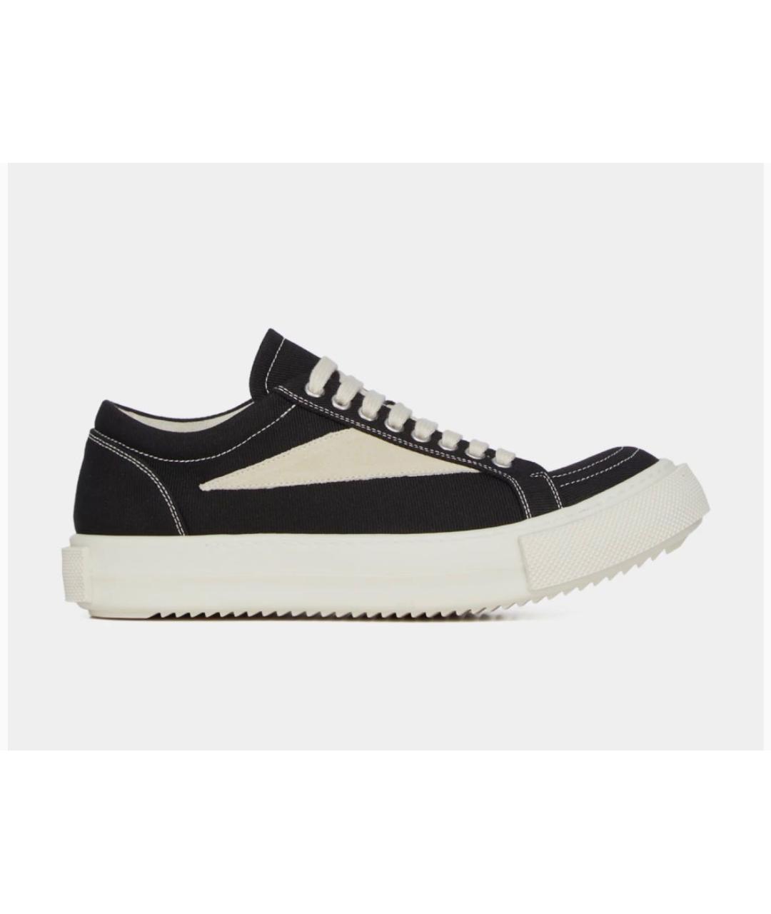 RICK OWENS DRKSHDW Черные текстильные низкие кроссовки / кеды, фото 7