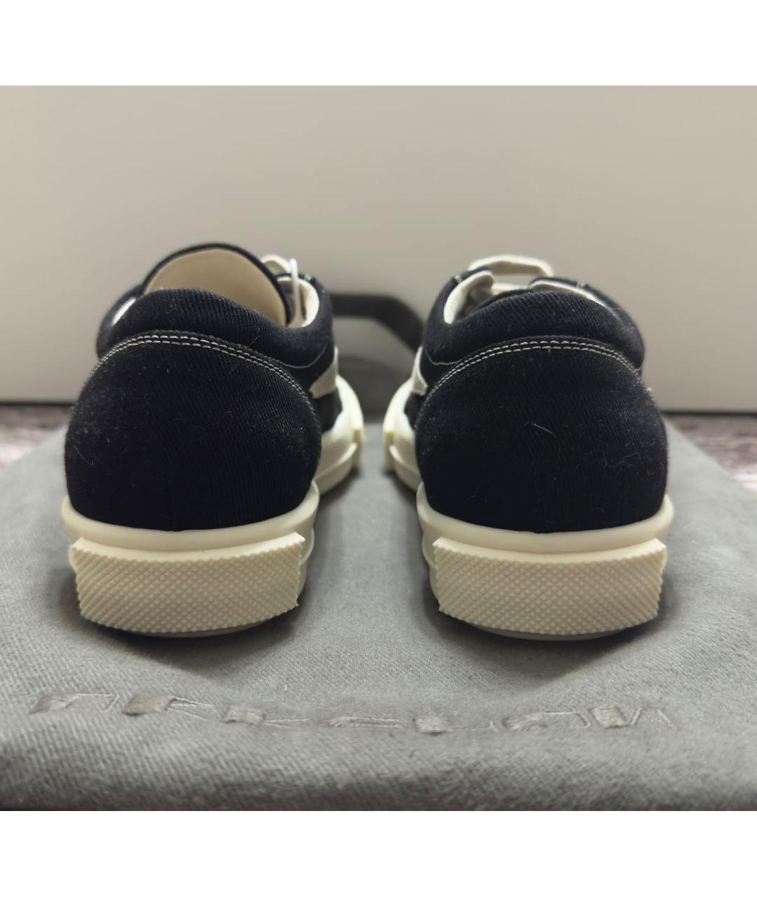 RICK OWENS DRKSHDW Черные текстильные низкие кроссовки / кеды, фото 3