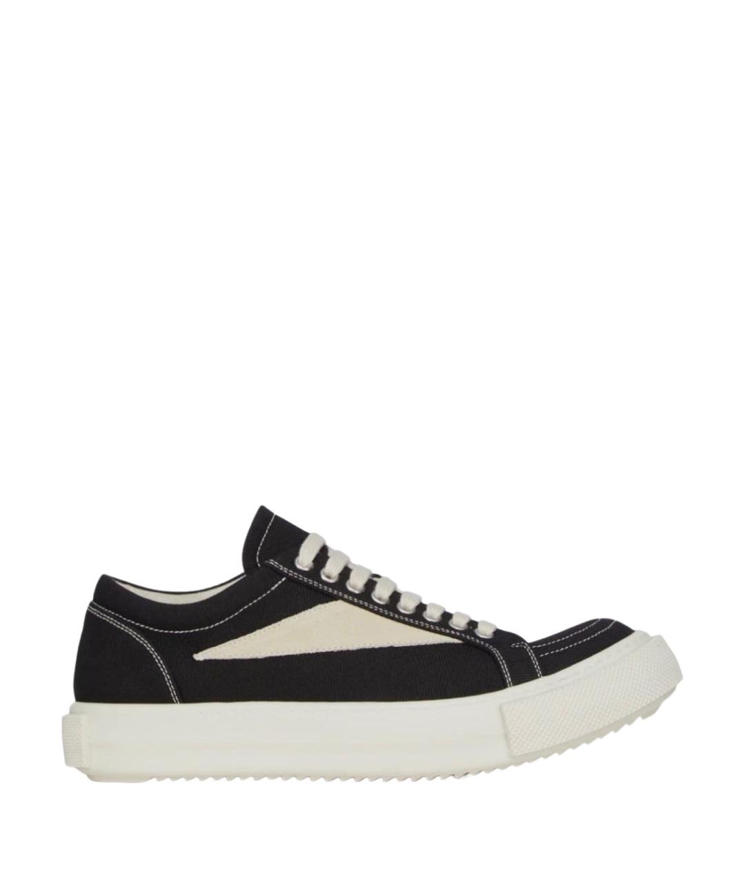 RICK OWENS DRKSHDW Черные текстильные низкие кроссовки / кеды, фото 1