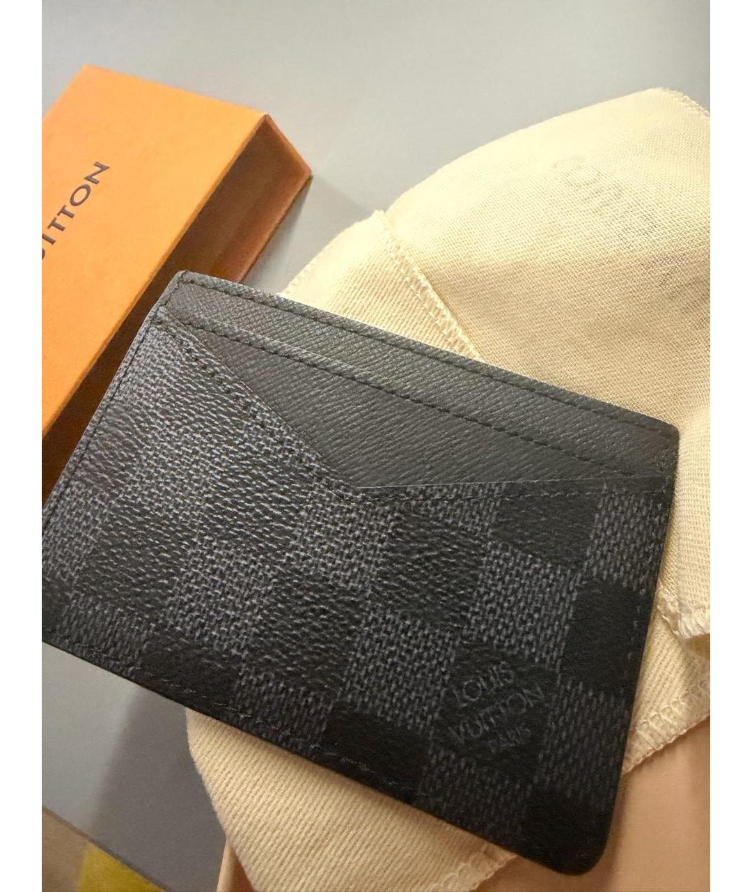LOUIS VUITTON Антрацитовый кардхолдер, фото 4
