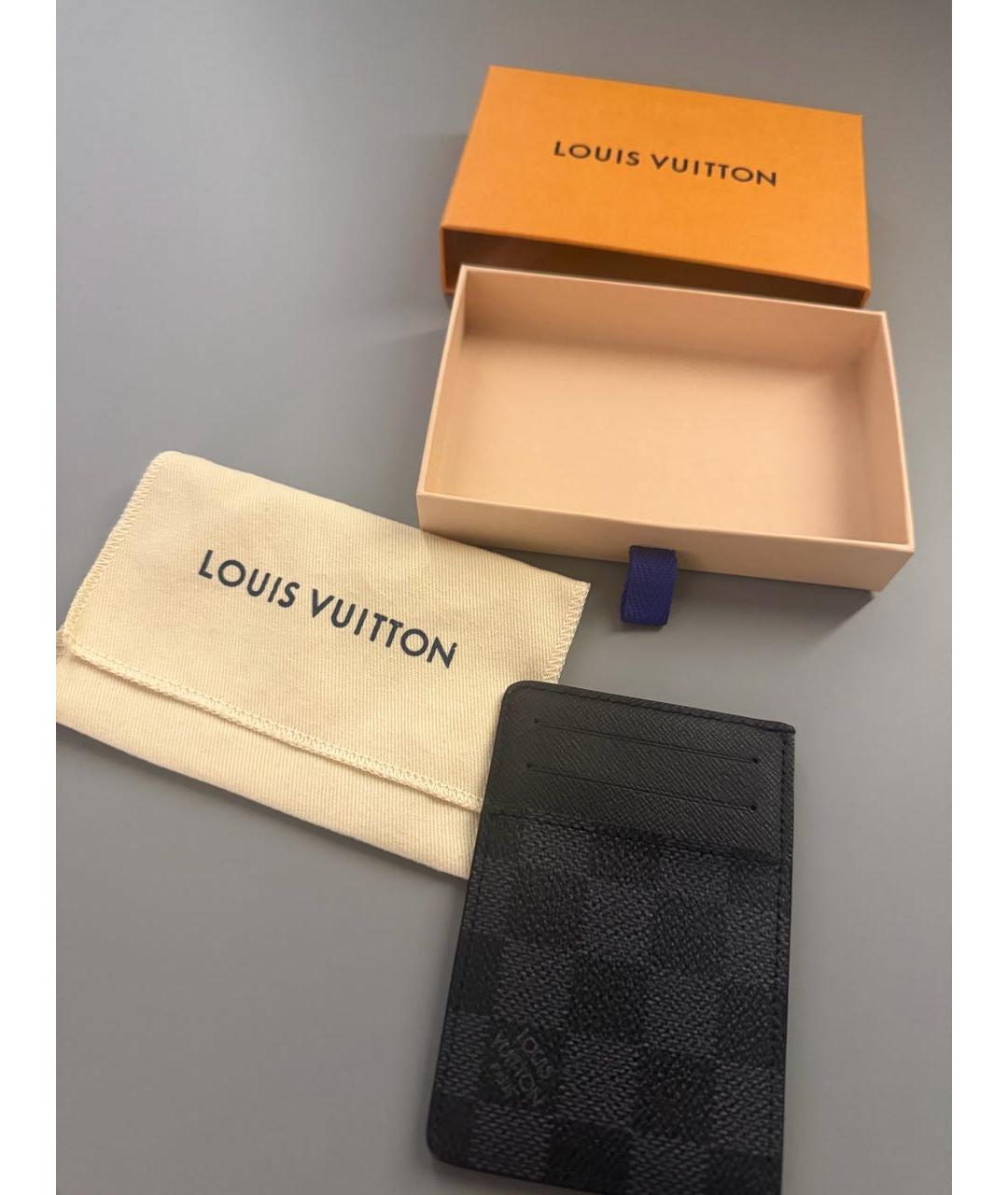 LOUIS VUITTON Антрацитовый кардхолдер, фото 3