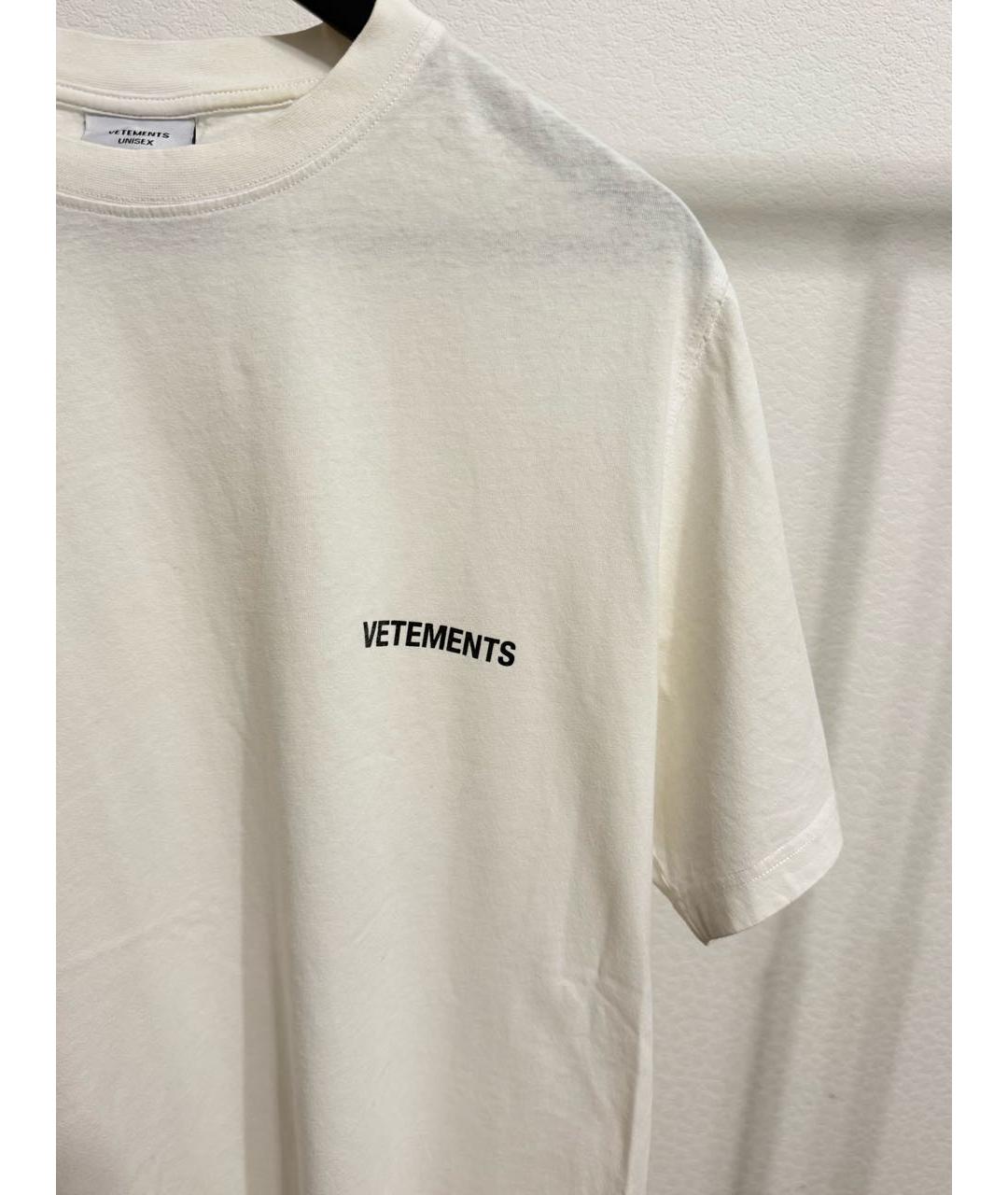 VETEMENTS Белая хлопковая футболка, фото 3