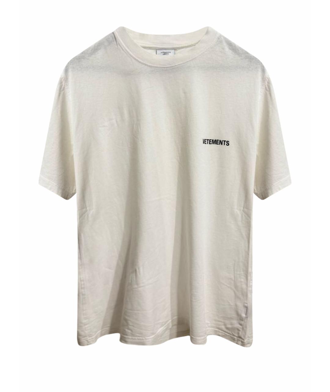 VETEMENTS Белая хлопковая футболка, фото 1