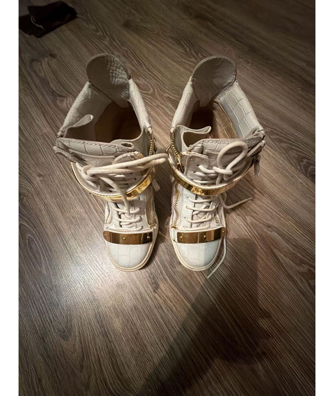 GIUSEPPE ZANOTTI DESIGN Белые сапоги из искусственной кожи, фото 3
