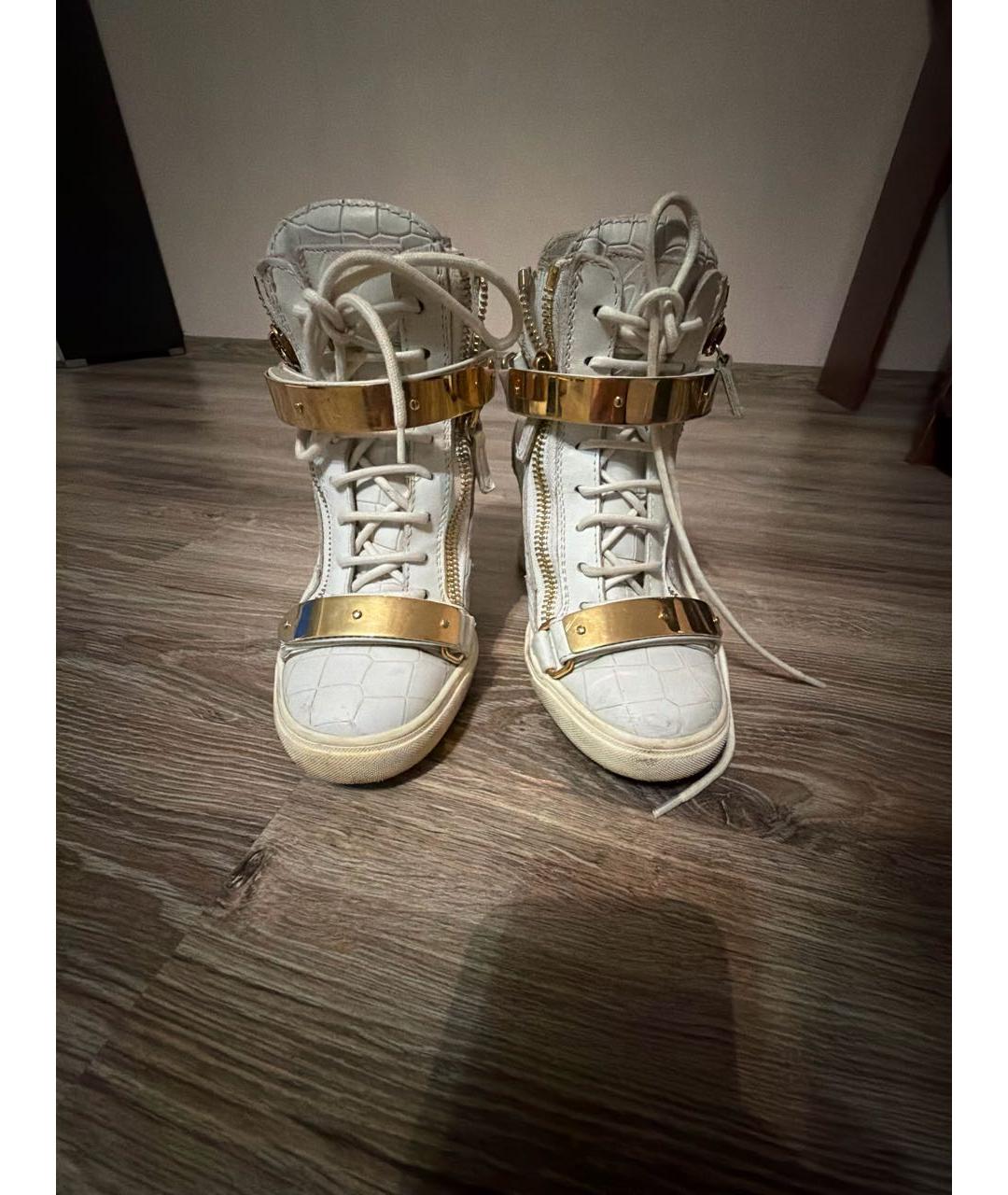 GIUSEPPE ZANOTTI DESIGN Белые сапоги из искусственной кожи, фото 2