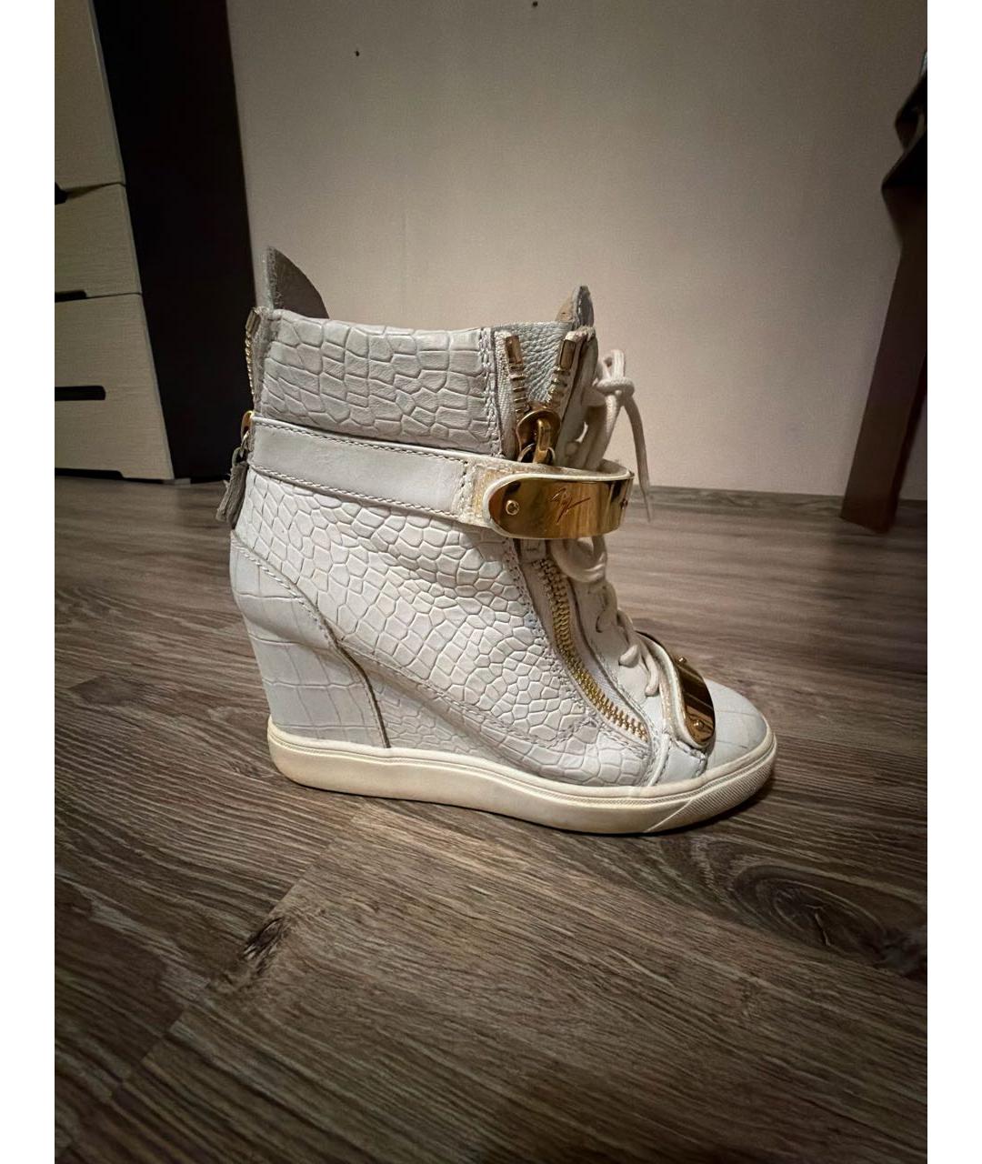 GIUSEPPE ZANOTTI DESIGN Белые сапоги из искусственной кожи, фото 5