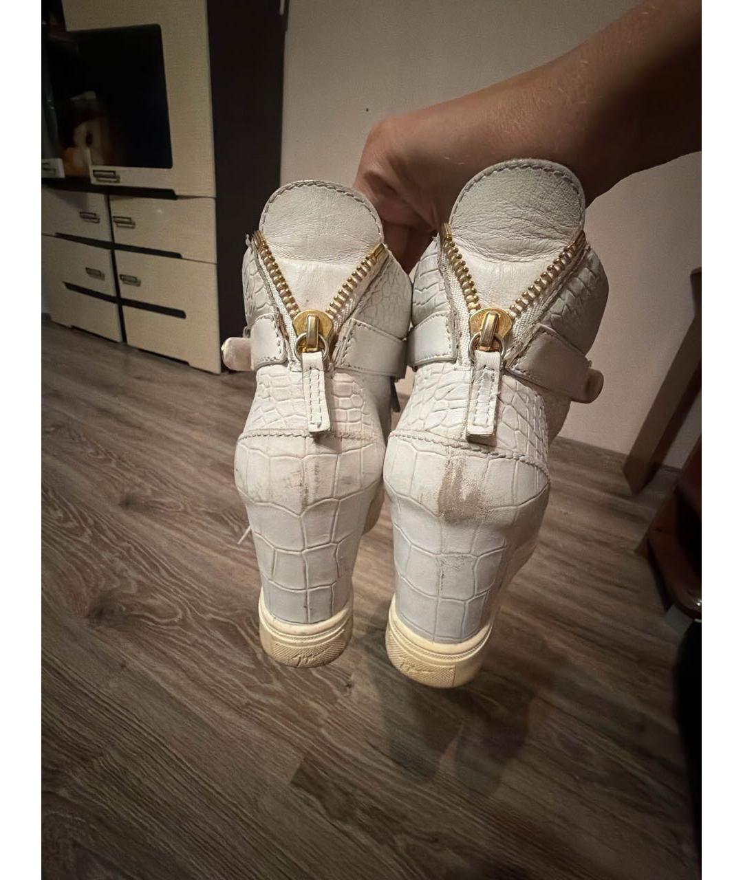 GIUSEPPE ZANOTTI DESIGN Белые сапоги из искусственной кожи, фото 4