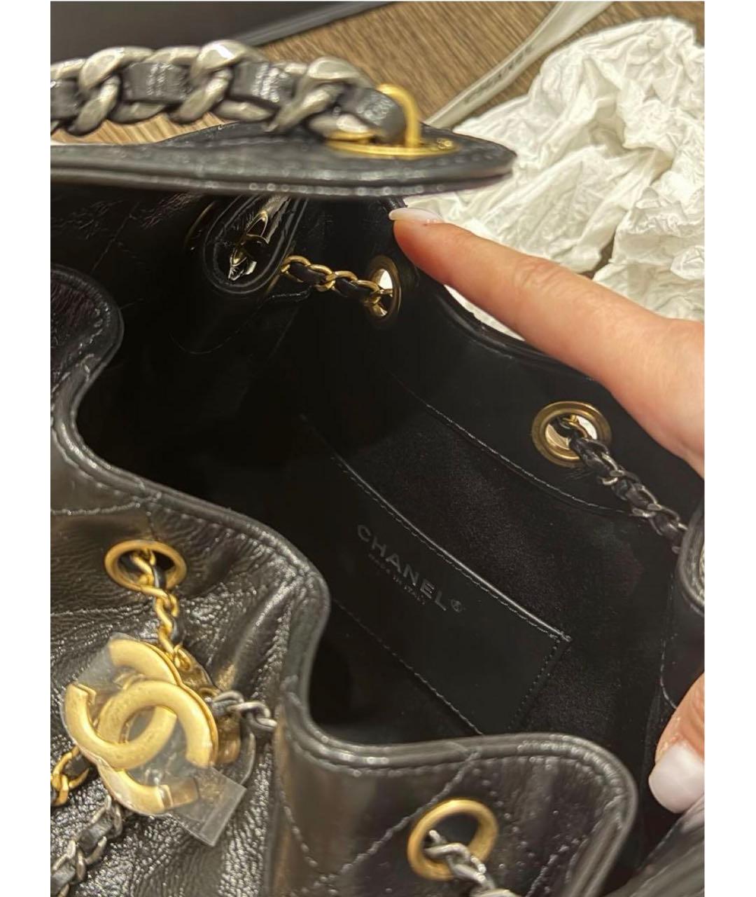 CHANEL Черная кожаная сумка тоут, фото 4