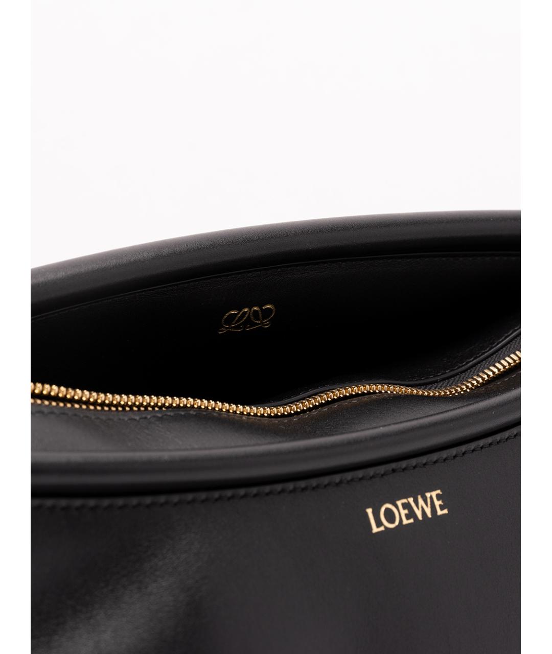 LOEWE Черная кожаная сумка с короткими ручками, фото 4