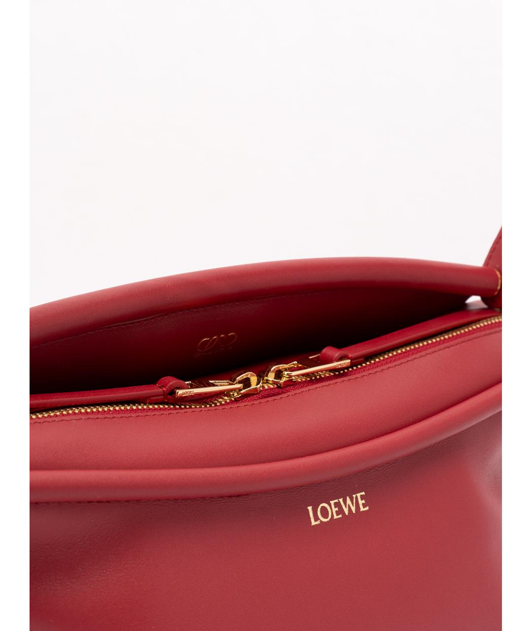 LOEWE Красная кожаная сумка с короткими ручками, фото 4