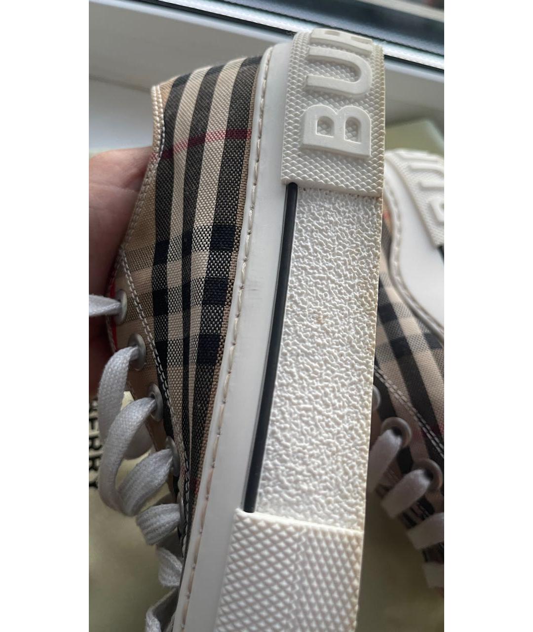 BURBERRY Бежевые кеды, фото 7