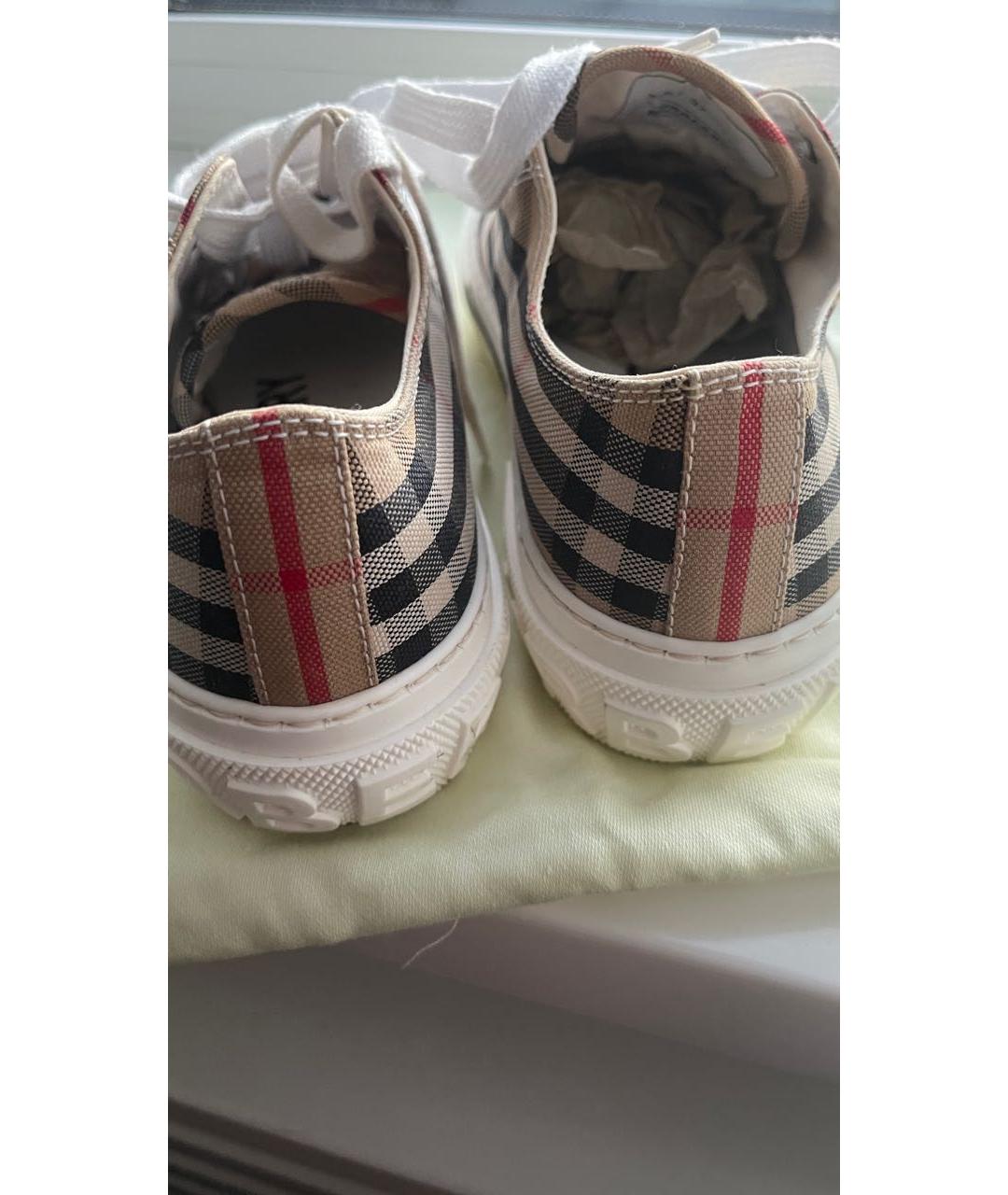 BURBERRY Бежевые кеды, фото 4