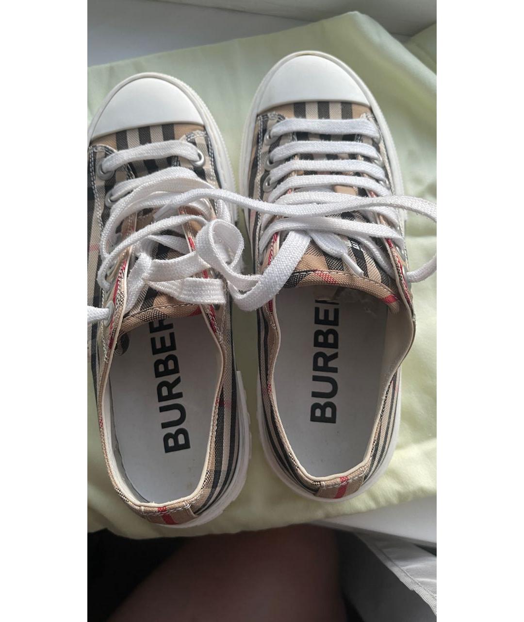 BURBERRY Бежевые кеды, фото 3