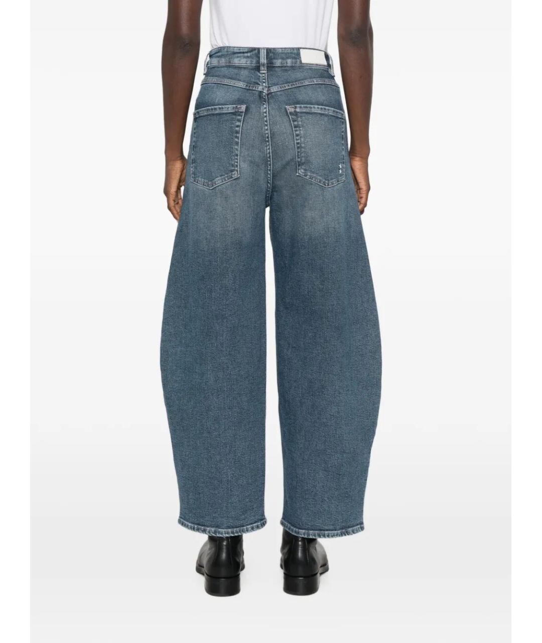 ICON DENIM Синие хлопковые прямые джинсы, фото 4