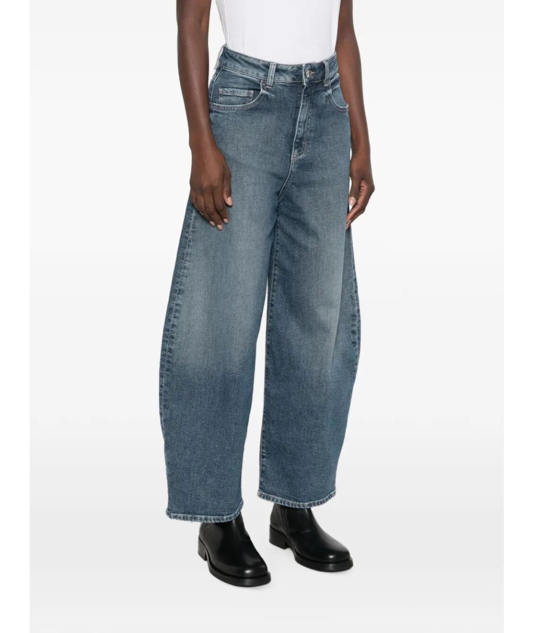 ICON DENIM Синие хлопковые прямые джинсы, фото 3