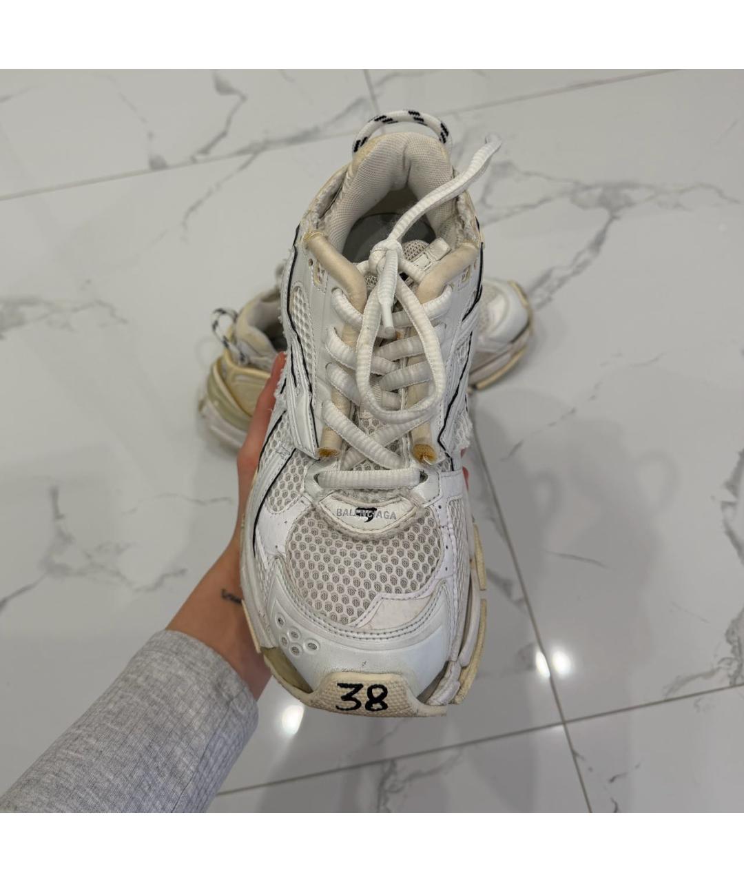 BALENCIAGA Белые текстильные кроссовки, фото 2
