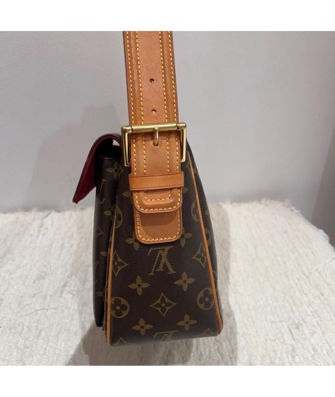 LOUIS VUITTON Коричневая кожаная сумка через плечо, фото 3