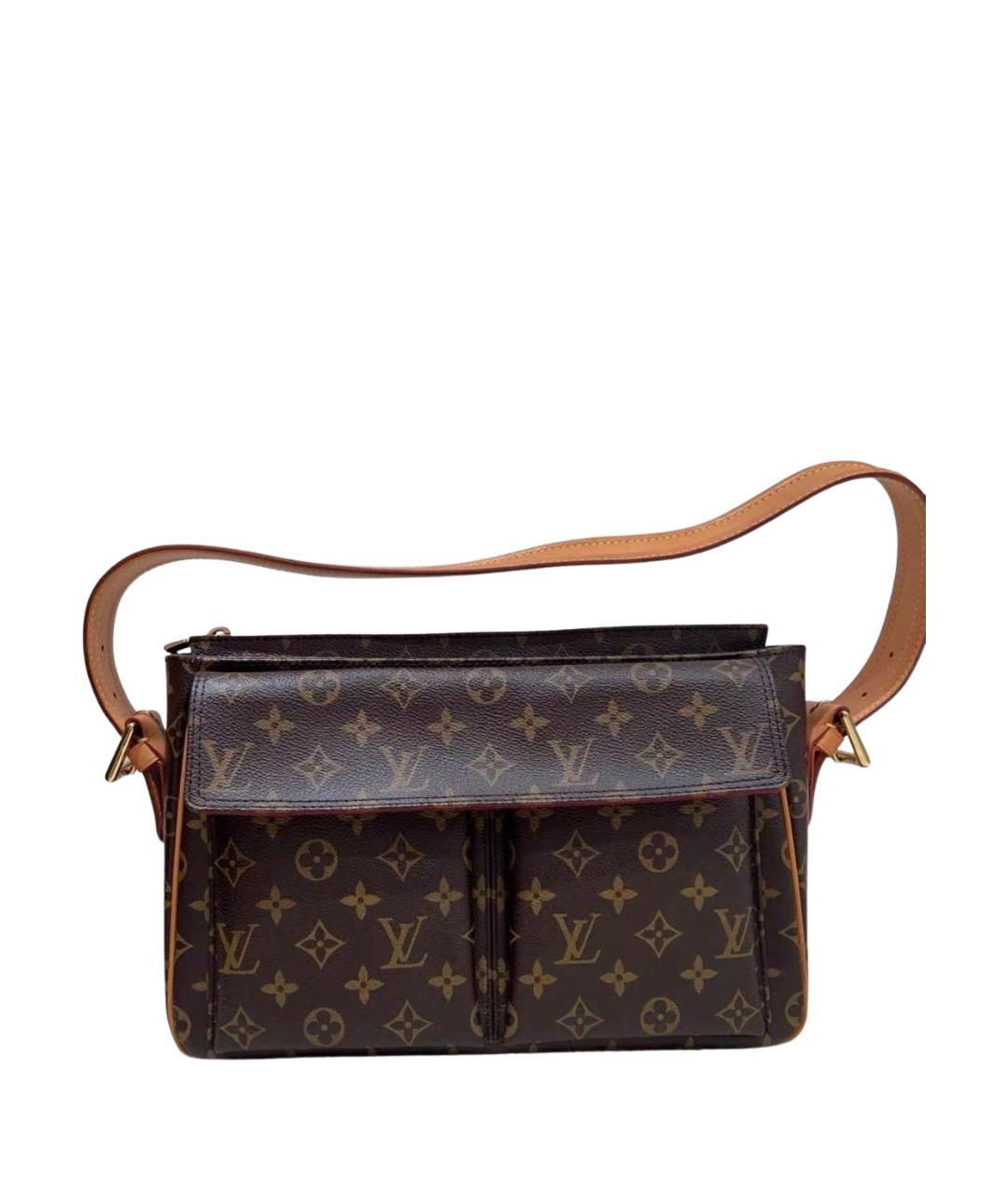 LOUIS VUITTON Коричневая кожаная сумка через плечо, фото 1