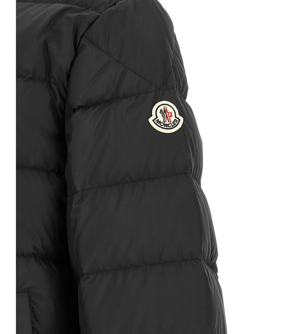 MONCLER Черный полиэстеровый пуховик, фото 5