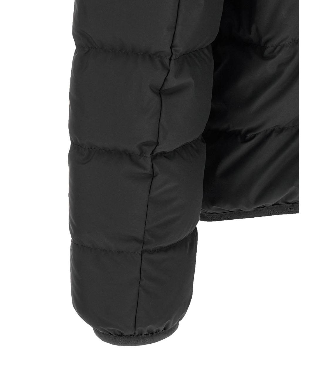 MONCLER Черный полиэстеровый пуховик, фото 4