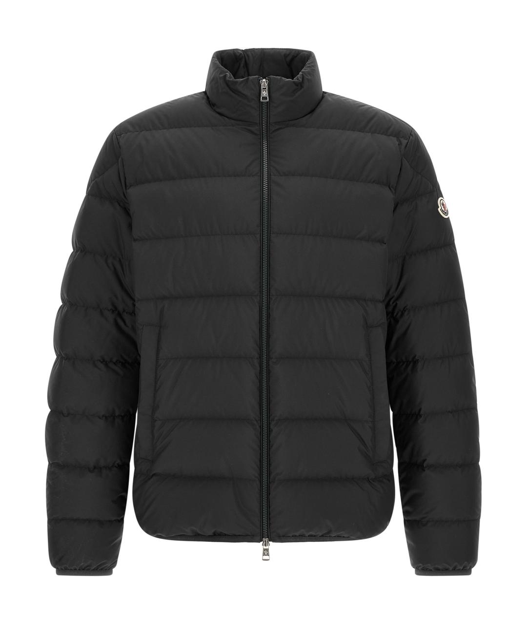 MONCLER Черный полиэстеровый пуховик, фото 1
