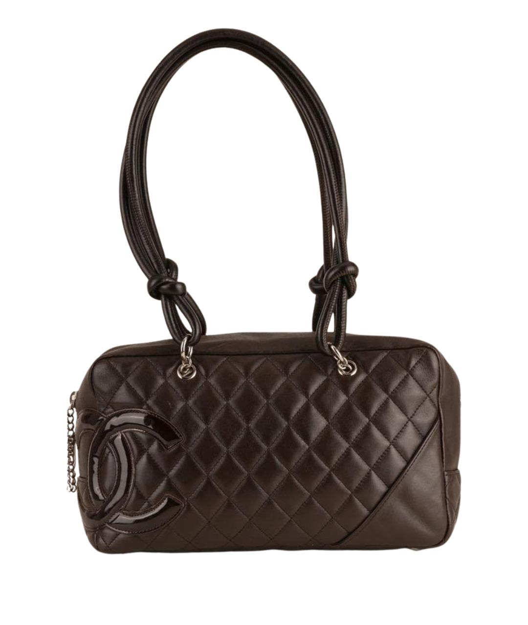 CHANEL Коричневая кожаная сумка с короткими ручками, фото 1
