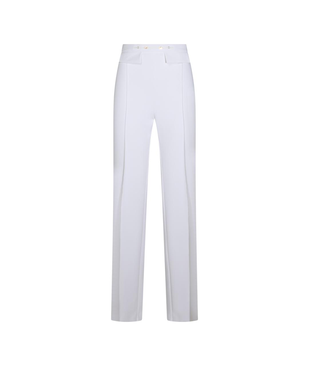 ELISABETTA FRANCHI Бежевые креповые прямые брюки, фото 1