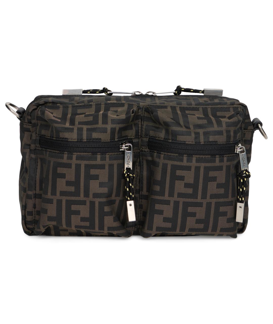 FENDI Коричневая тканевая сумка на плечо, фото 2