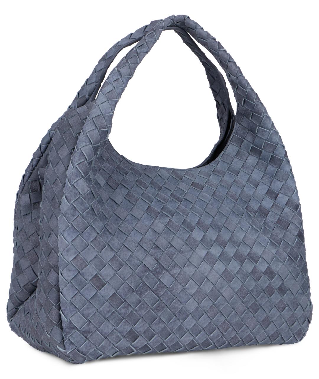 BOTTEGA VENETA Синяя кожаная сумка тоут, фото 2