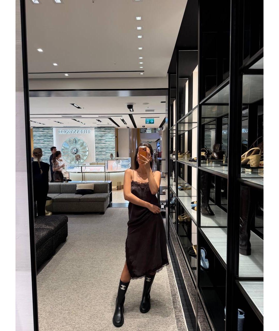 CHANEL Черные резиновые сапоги, фото 7