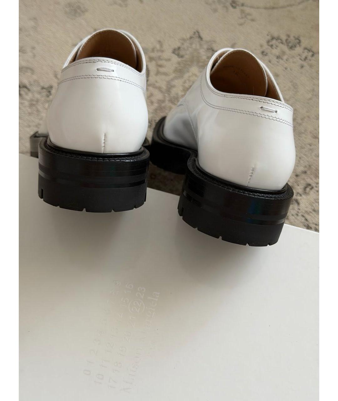 MAISON MARGIELA Белые кожаные брогги и оксфорды, фото 5