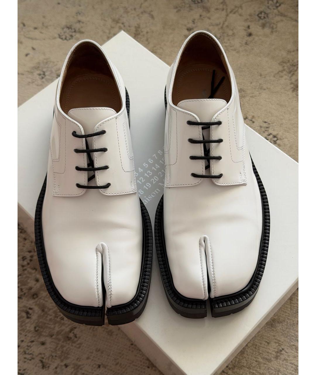 MAISON MARGIELA Белые кожаные брогги и оксфорды, фото 4