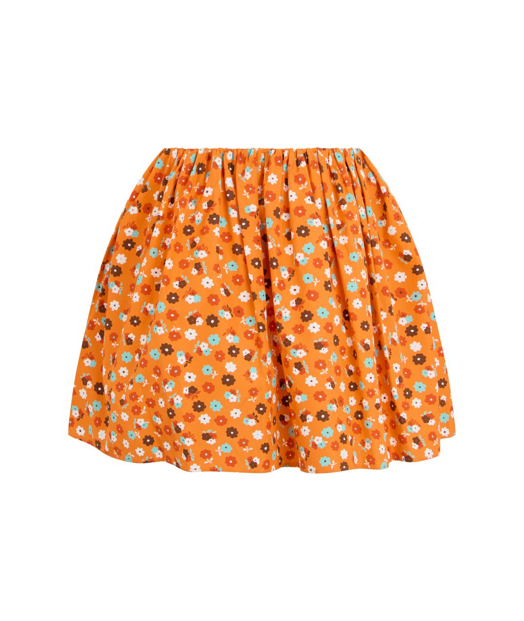 MIU MIU Оранжевая хлопковая юбка мини, фото 2
