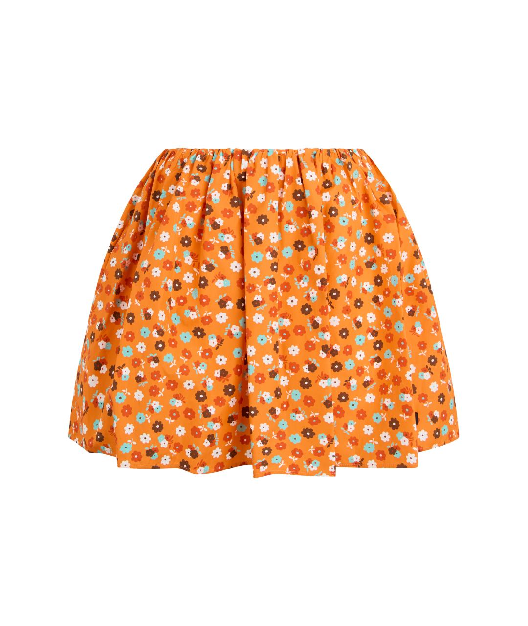 MIU MIU Оранжевая хлопковая юбка мини, фото 1