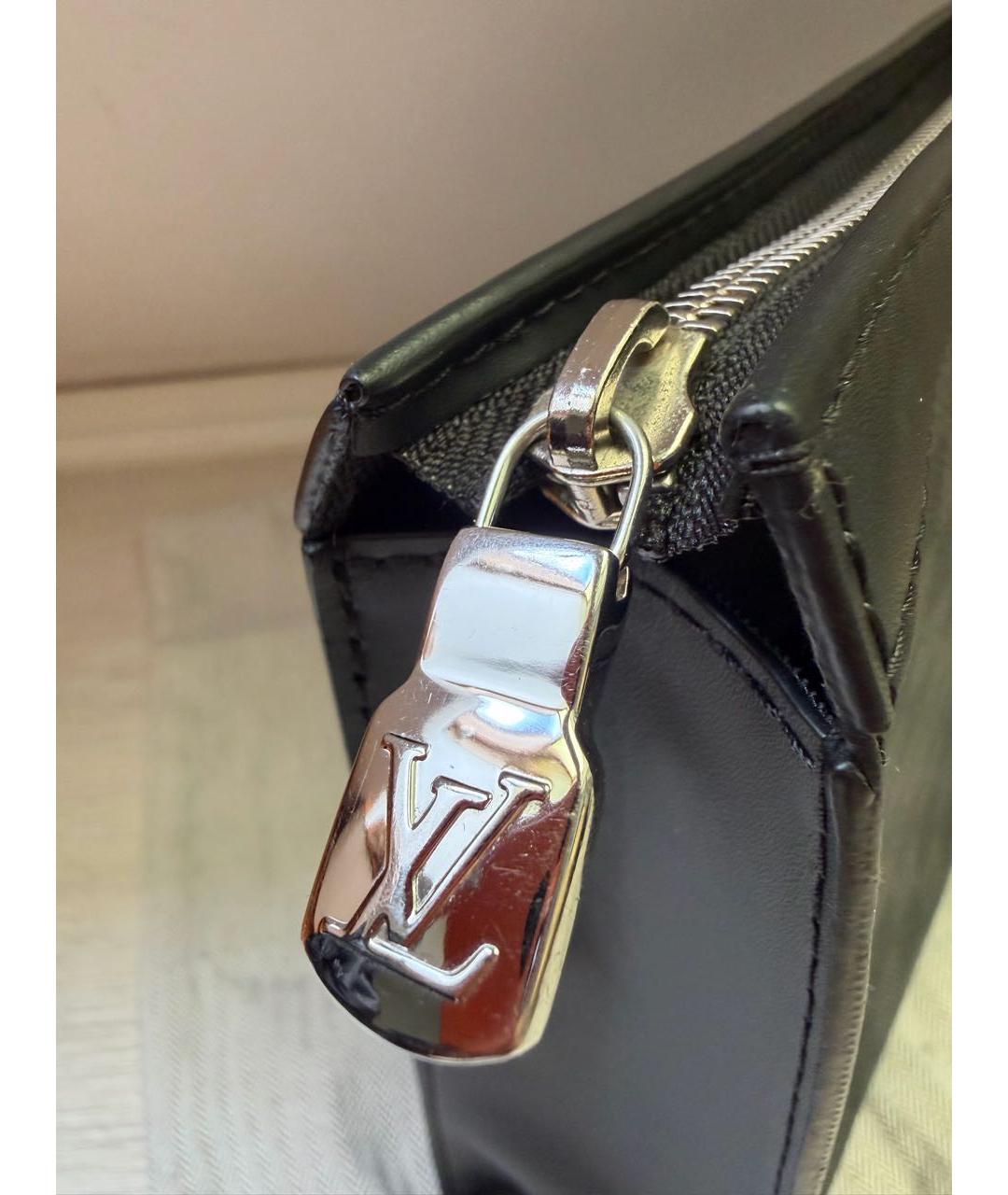 LOUIS VUITTON Черная папка для документов из канвы, фото 4
