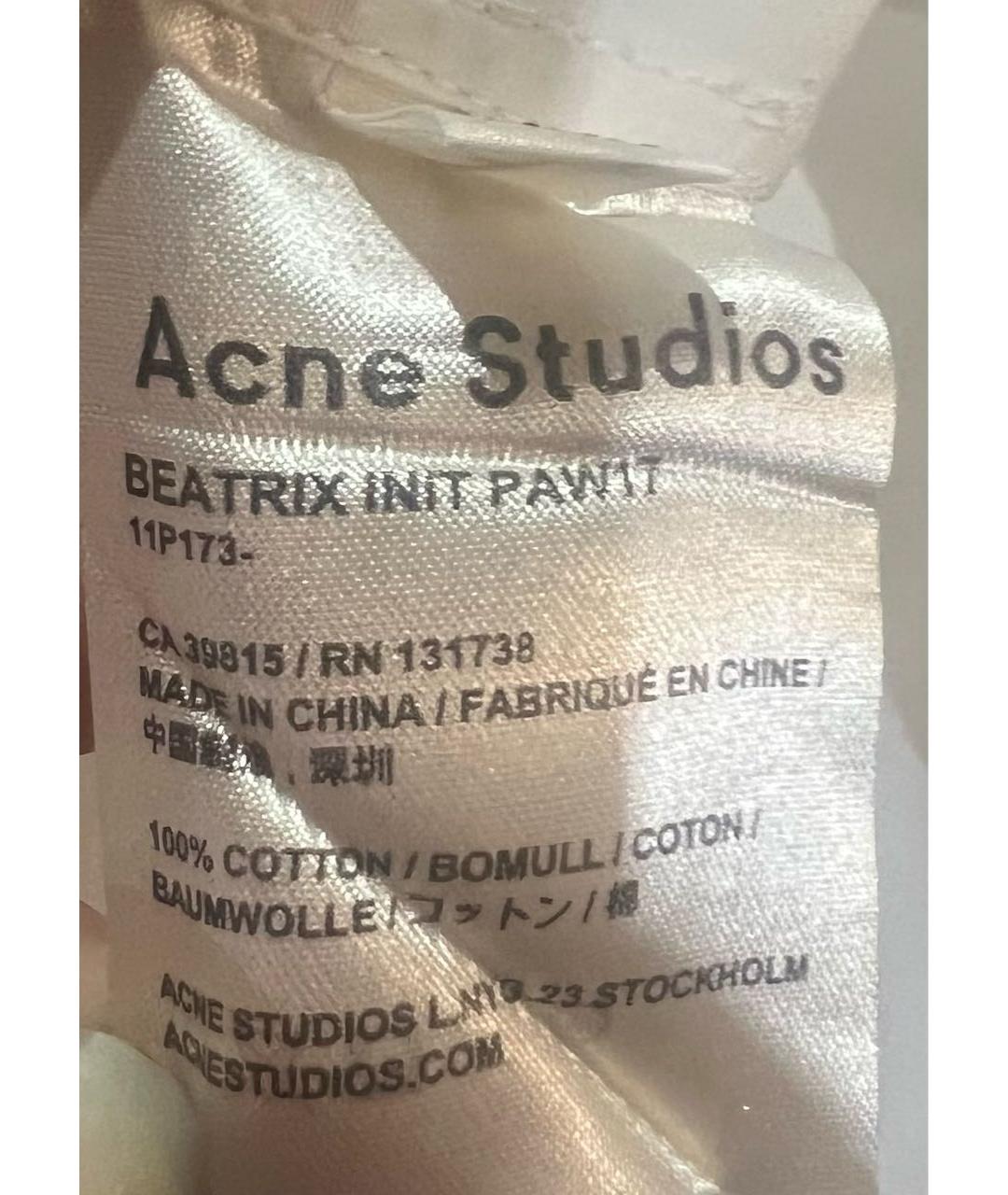 ACNE STUDIOS Белая хлопковая рубашка, фото 6