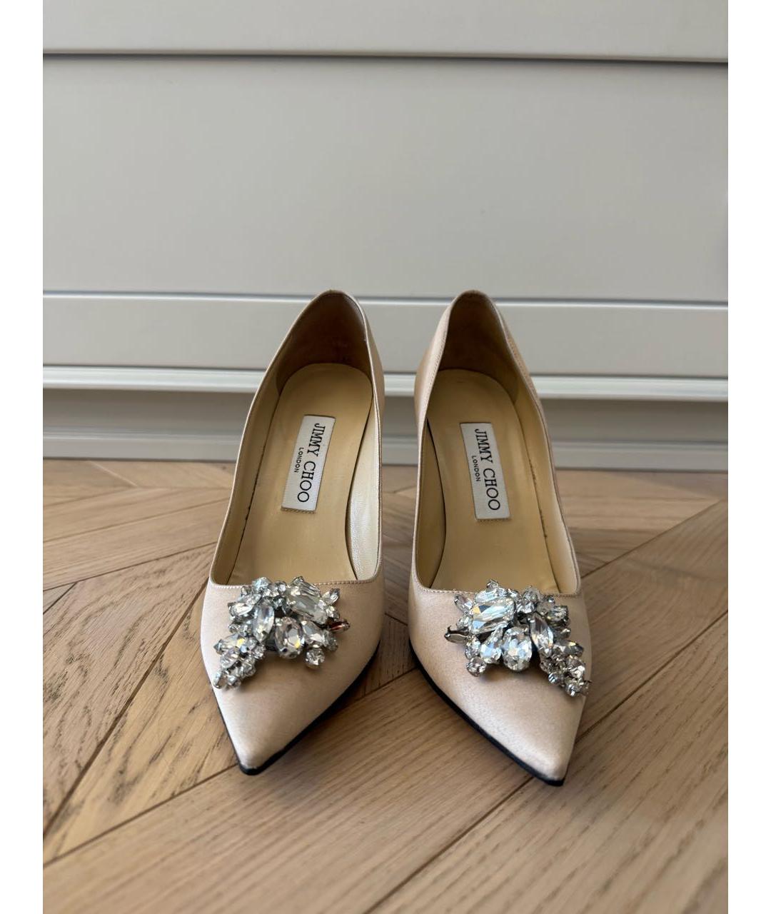 JIMMY CHOO Бежевые текстильные туфли, фото 2