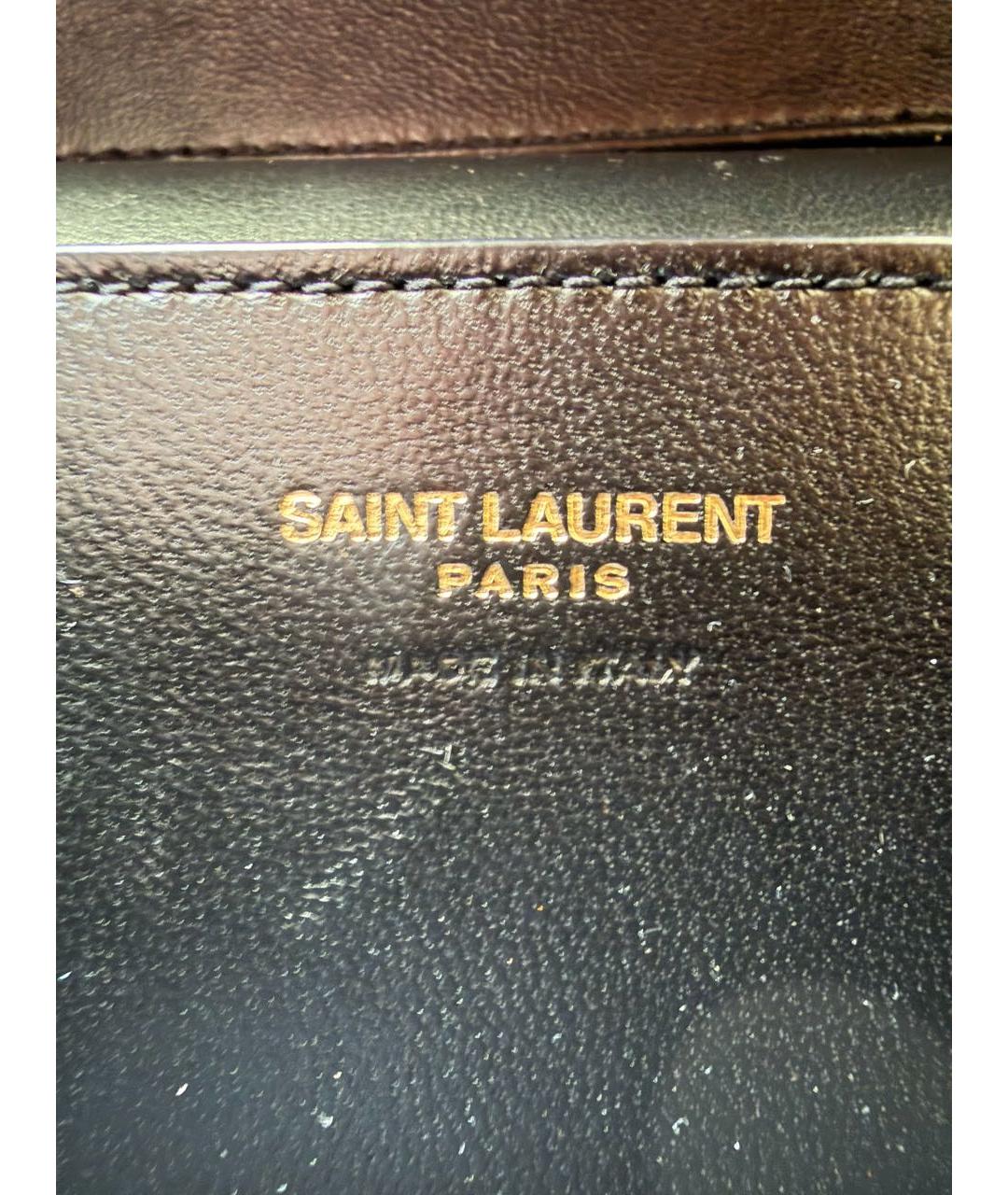 SAINT LAURENT Черная кожаная сумка через плечо, фото 6