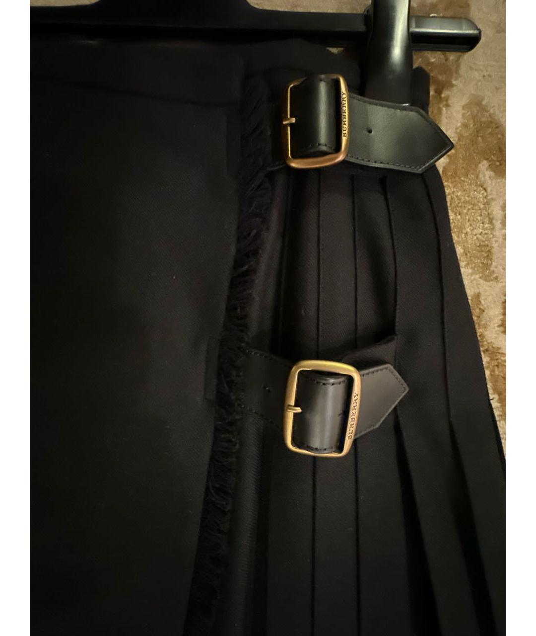 BURBERRY Черная шерстяная юбка миди, фото 2