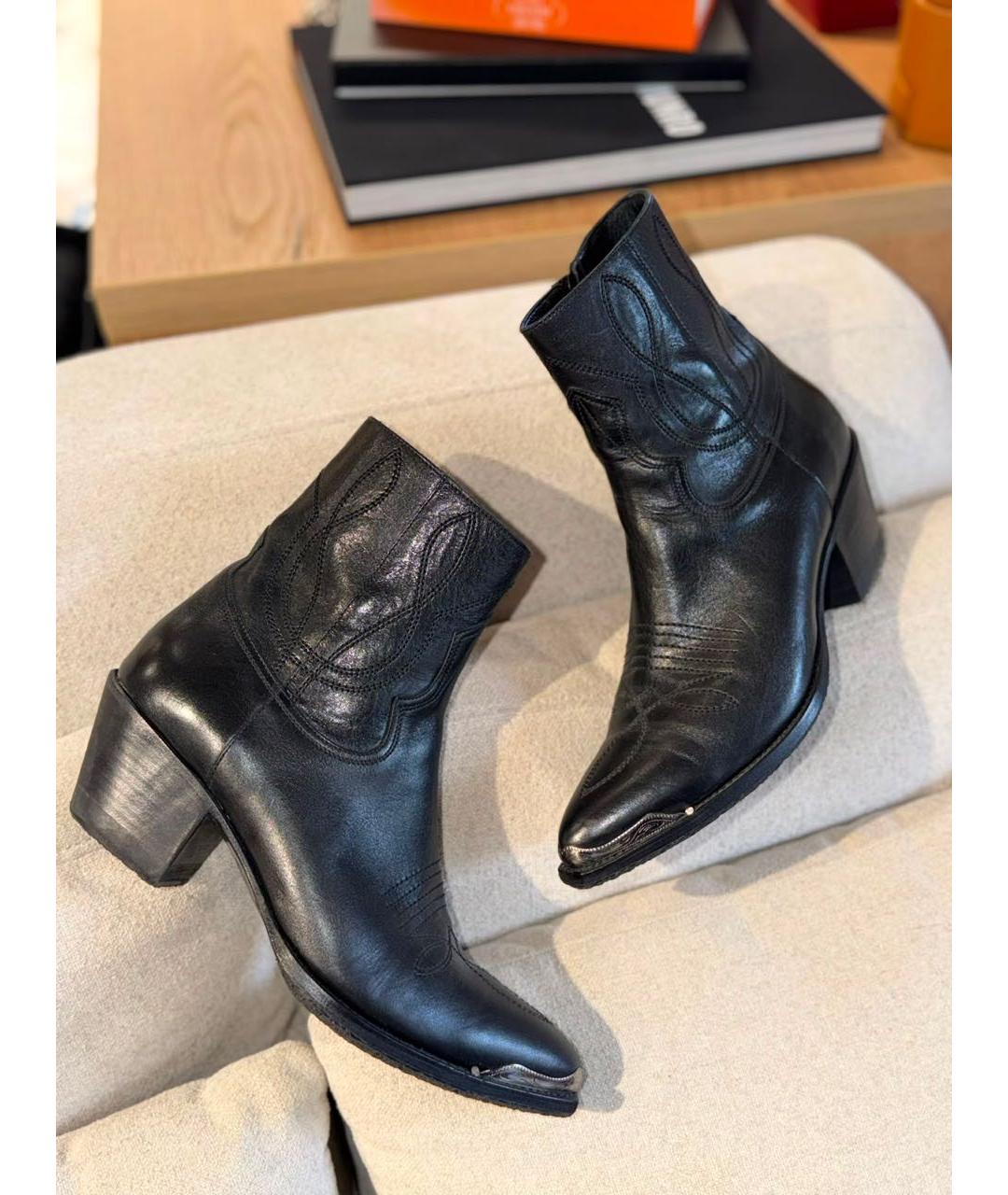 CELINE Черные кожаные ботильоны, фото 2