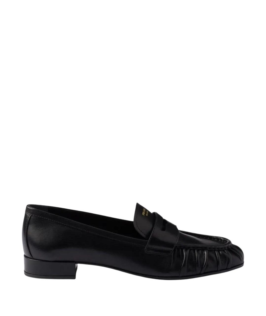 PRADA Черные кожаные лоферы, фото 1