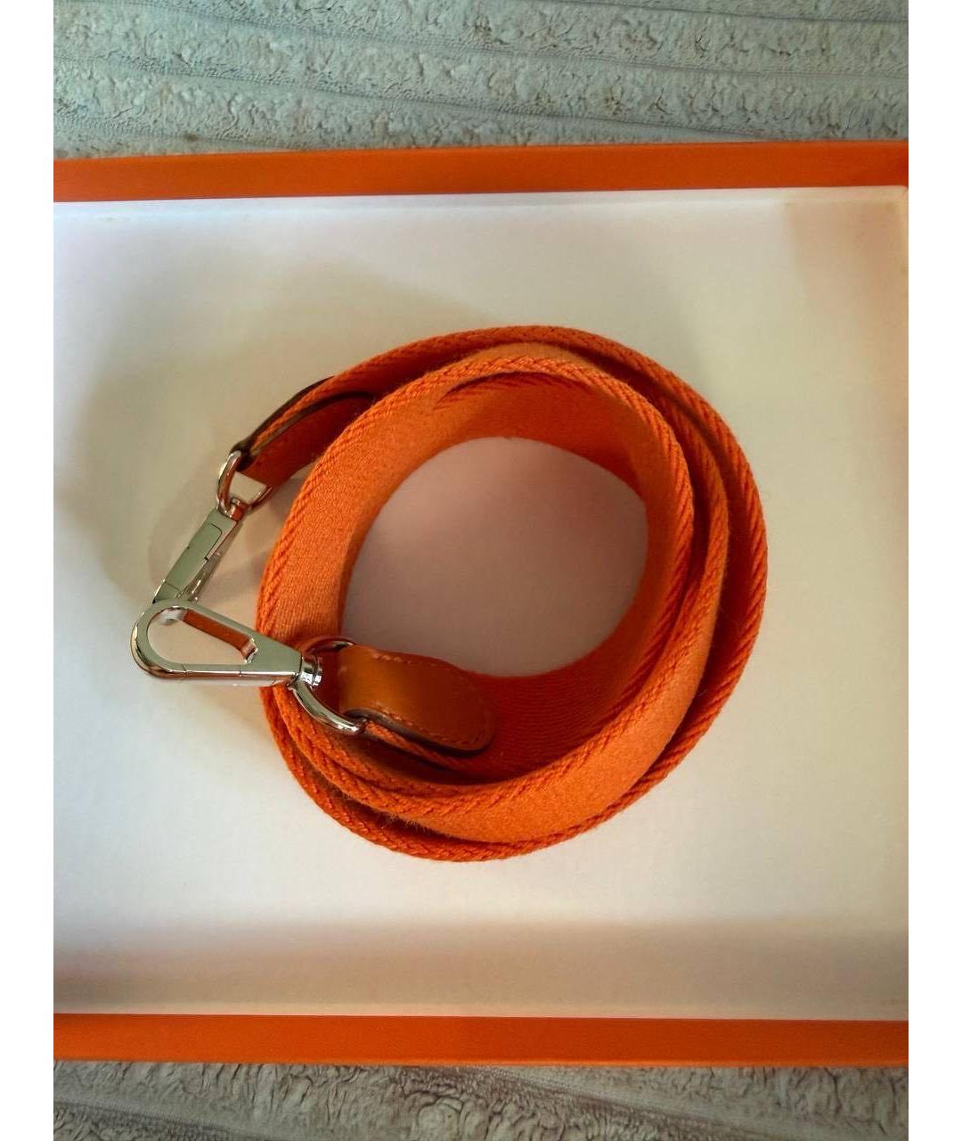HERMES Оранжевая кожаная сумка через плечо, фото 7
