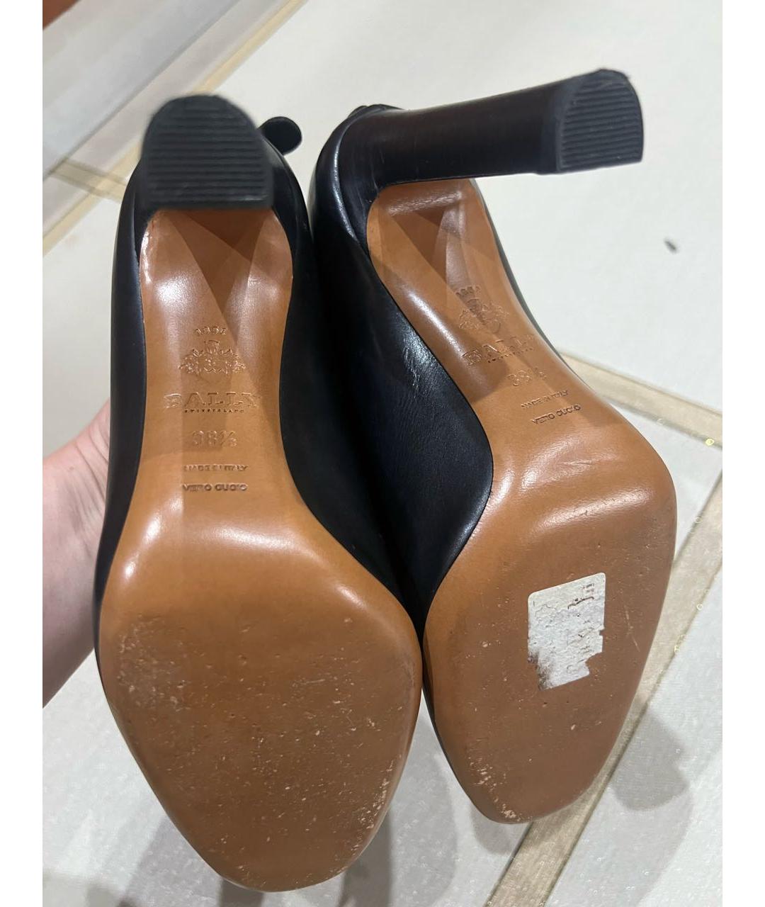 BALLY Черные кожаные ботильоны, фото 5