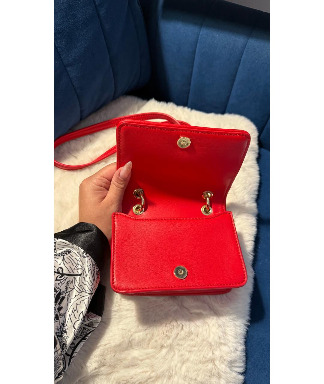 TORY BURCH Красная кожаная сумка с короткими ручками, фото 6
