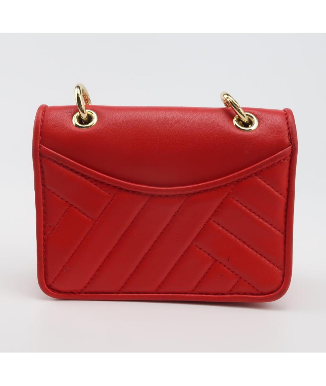 TORY BURCH Красная кожаная сумка с короткими ручками, фото 3