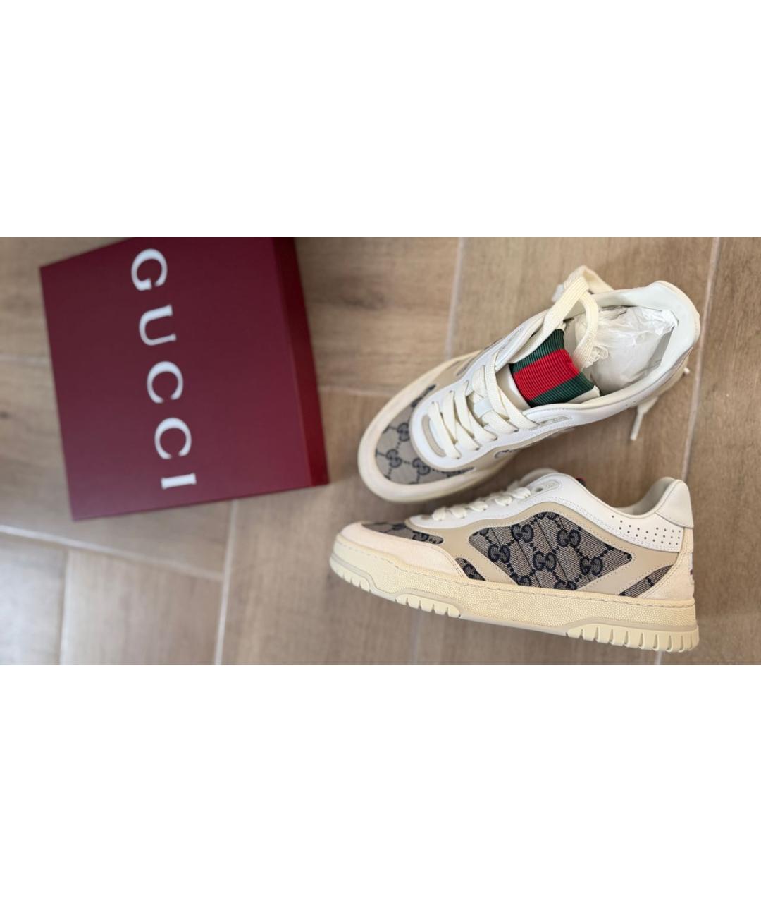 GUCCI Бежевые кроссовки, фото 4