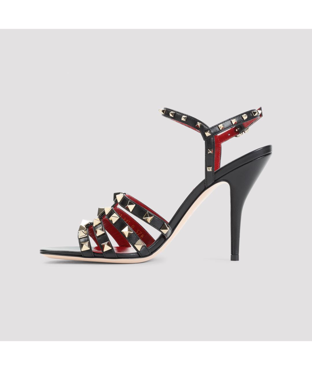 VALENTINO Черные кожаные босоножки, фото 2