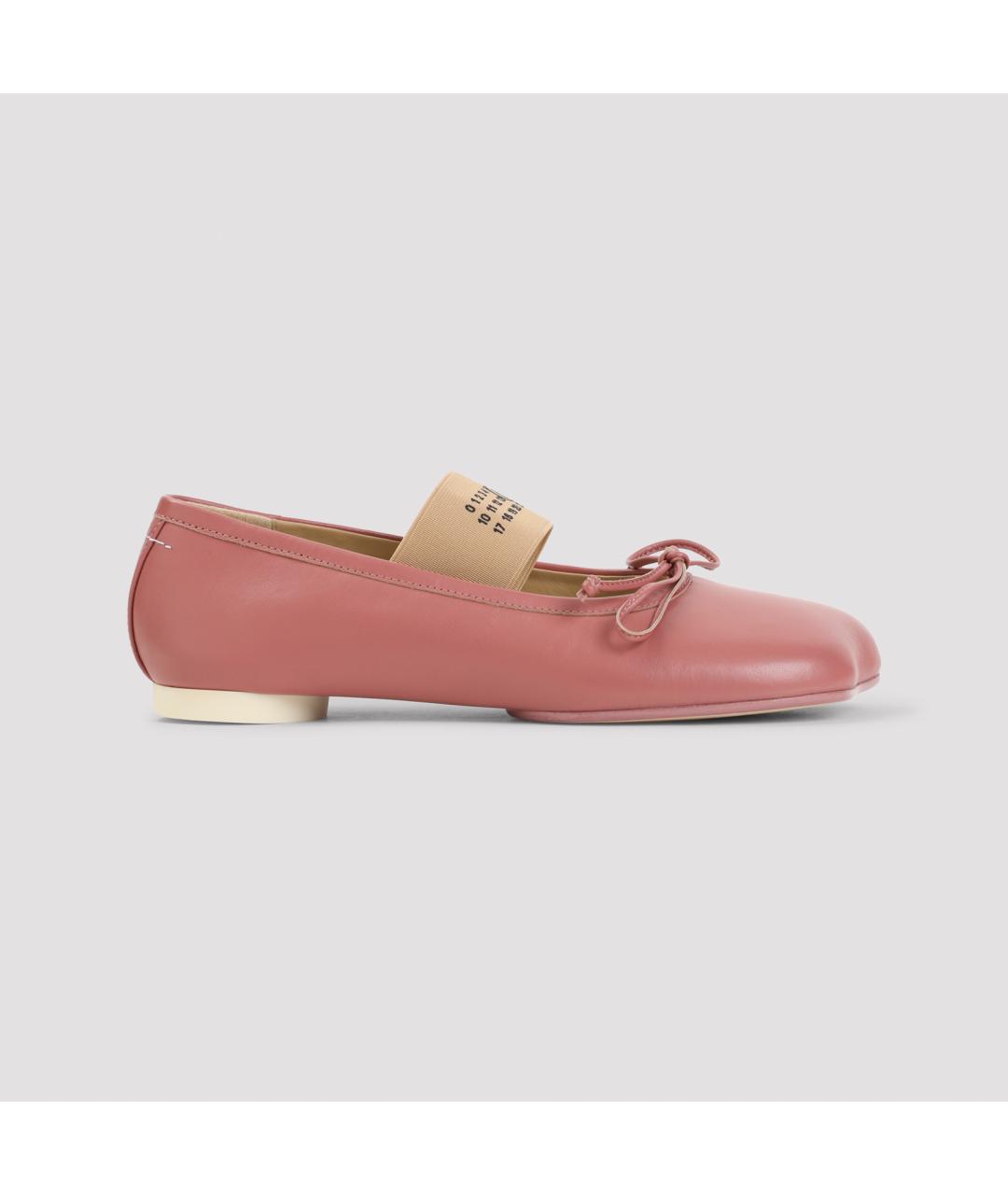 MM6 MAISON MARGIELA Розовые кожаные балетки, фото 3